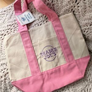 NWT Trader Joe’s Mini Pastel Pink Tote Bag